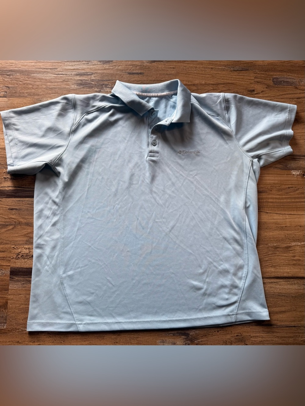 Columbia Omni-Shade Polo Shirt Mens XL Light Blue Sun Protection Golf